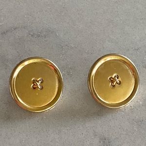VINTAGE CAROLEE GOLD BUTTON POST EARRINGS